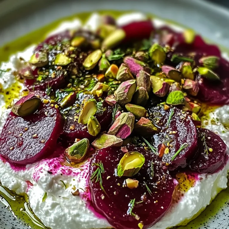 Feta battue, betteraves, pistaches