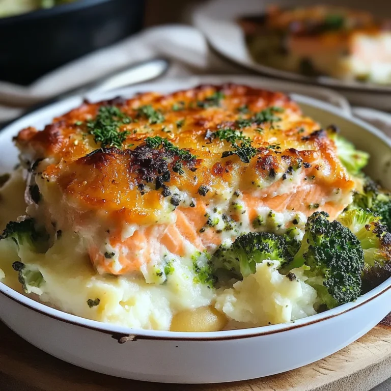 Parmentier au saumon et brocolis