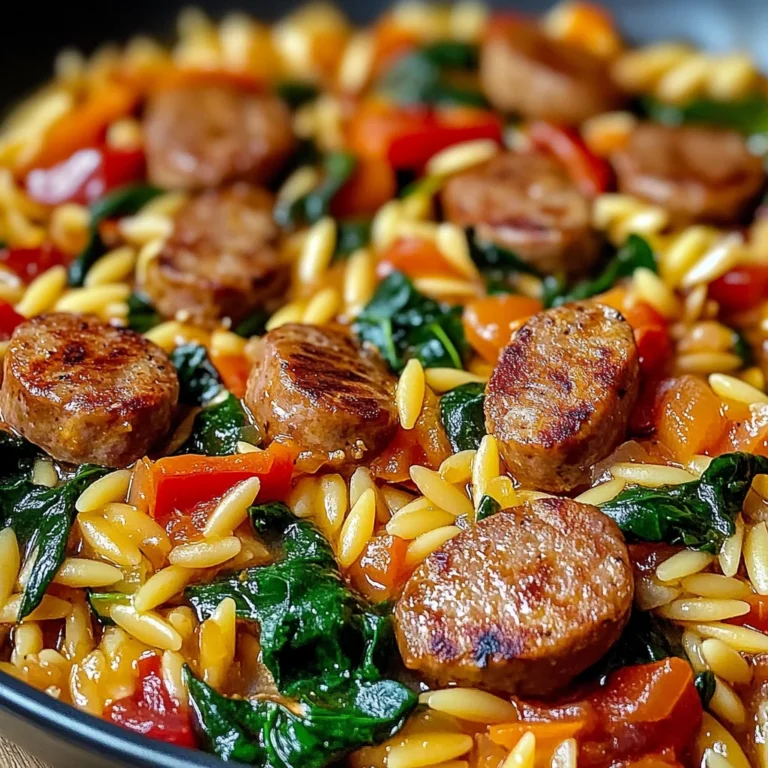 Poêlée Saucisse et Orzo