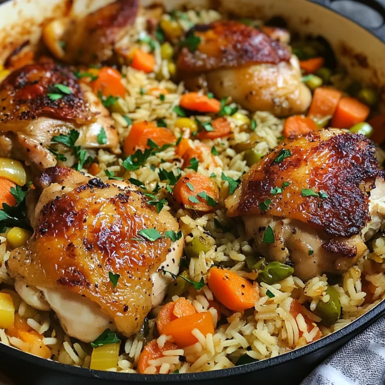 Riz au four poulet légumes