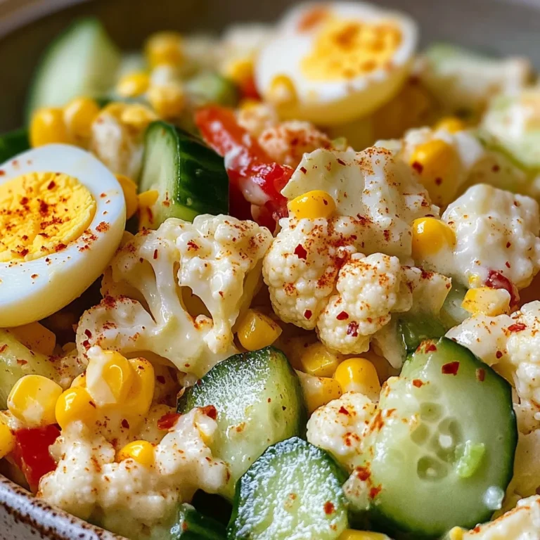 Salade chou-fleur maïs concombre