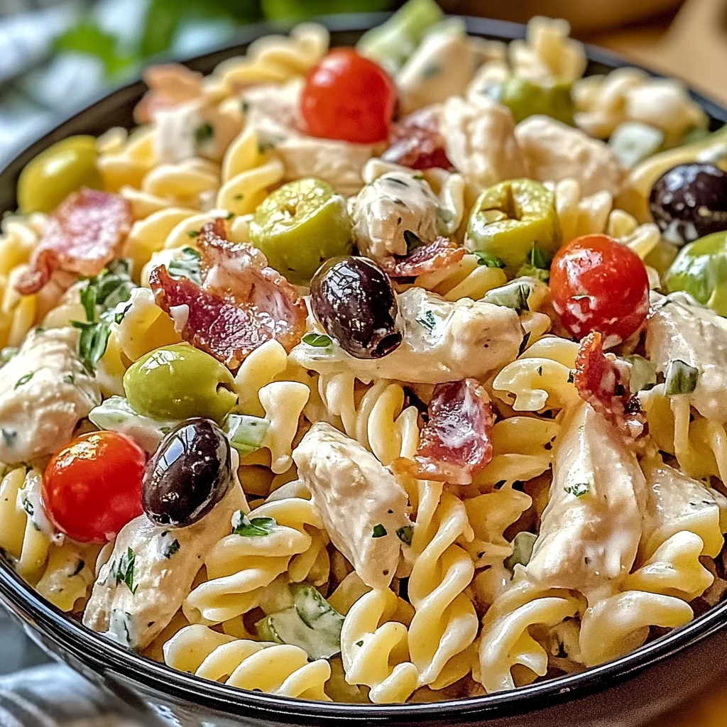 Salade de poulet et pâtes