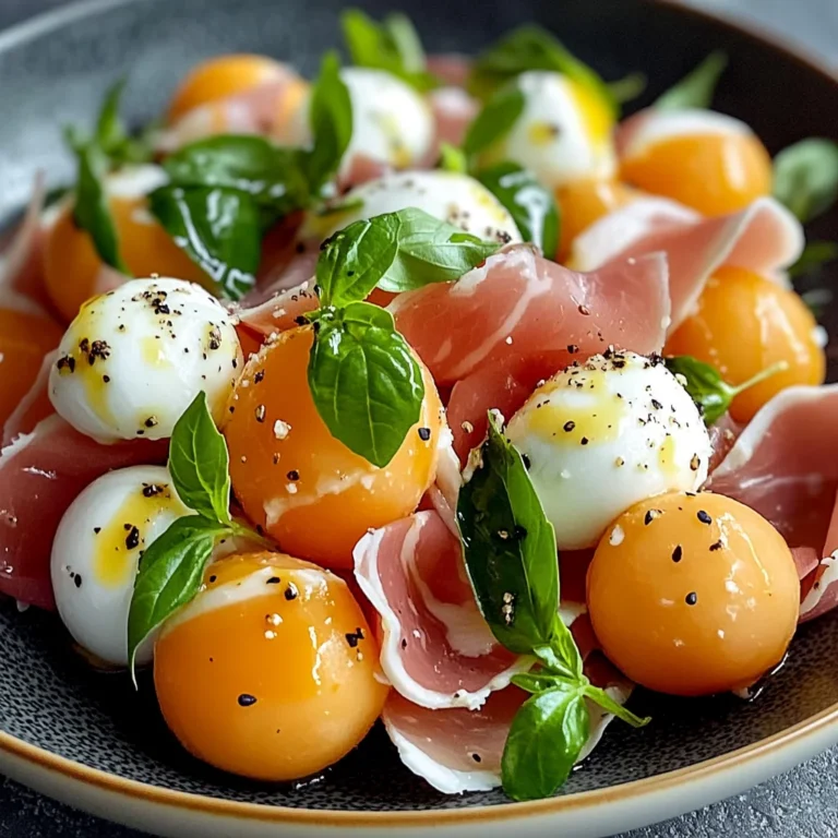 Salade melon jambon de poulet mozzarella