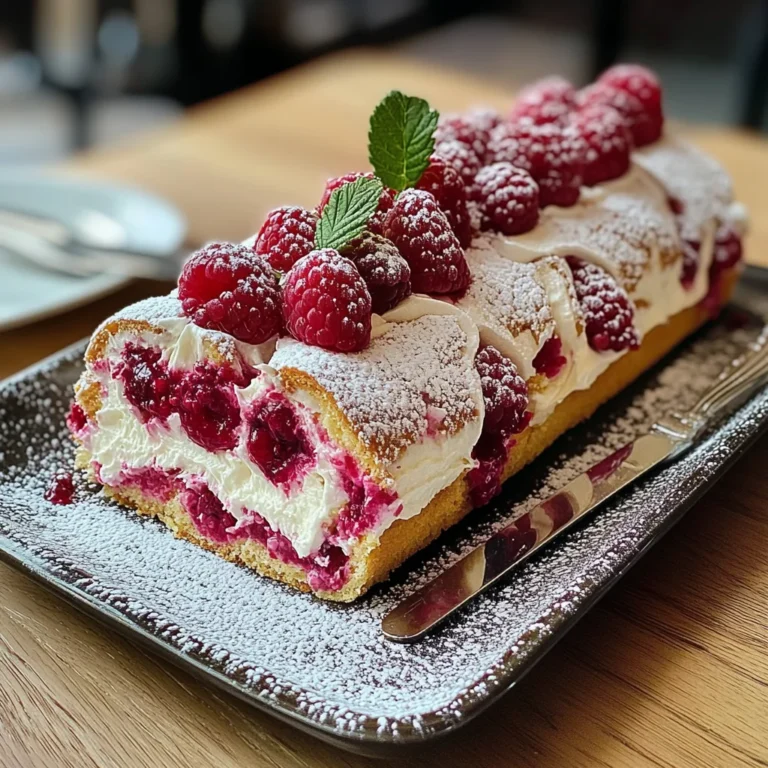 Bûche au Mascarpone et à la Framboise