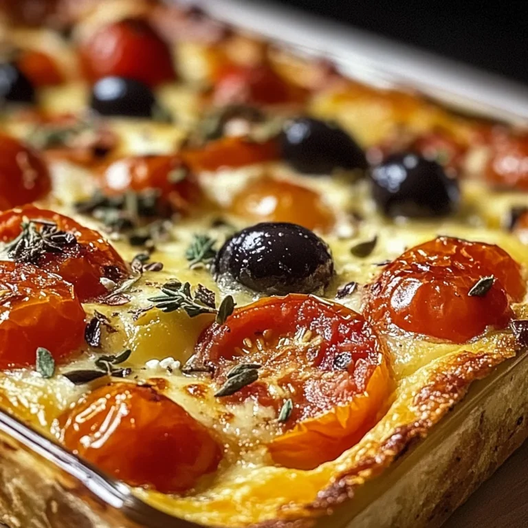 Clafoutis salé aux tomates cerise, olives et chèvre