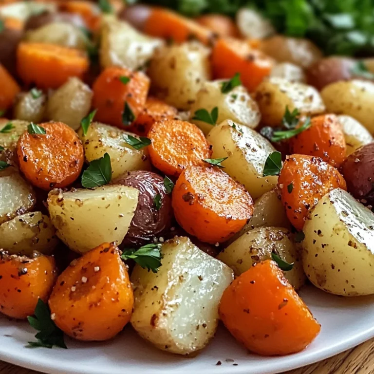 Oignons, Carottes et Pommes de Terre Rôtis au Four