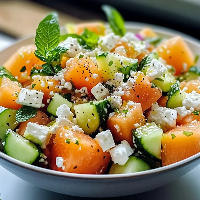 Salade de melon, concombre et feta