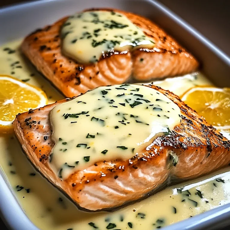Saumon au four avec sauce crémeuse au beurre et citron